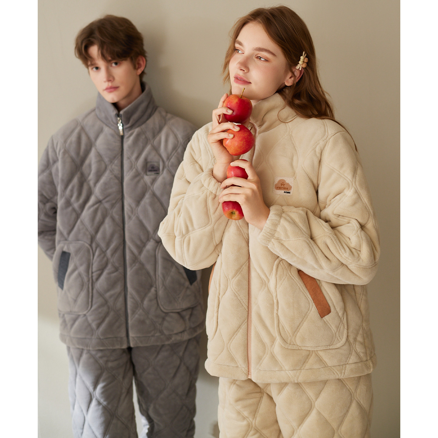 芬腾情侣睡衣冬季珊瑚绒三层加厚夹棉套装男女士抗静电加绒家居服,淘宝优惠券,粉丝福利购,淘宝优惠卷