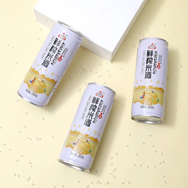 生龙鲜榨米酒桂花味245ml*1罐饮品女士糯米酒汁月子醪糟水罐装 - 图0