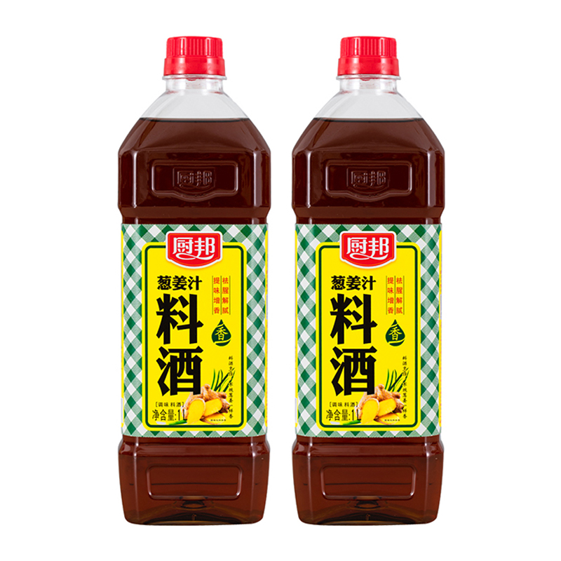 厨邦葱姜汁料酒1L*2瓶去腥解膻提味增鲜 - 图0