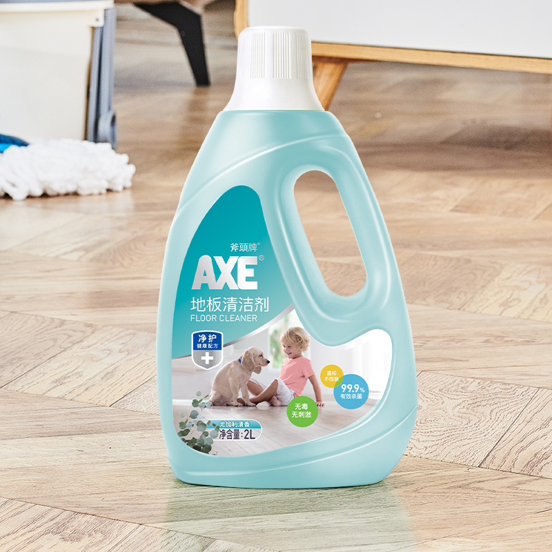 AXE/斧头牌地板清洁剂尤加利清香2L/瓶瓷砖木板大理石速干光亮 - 图2