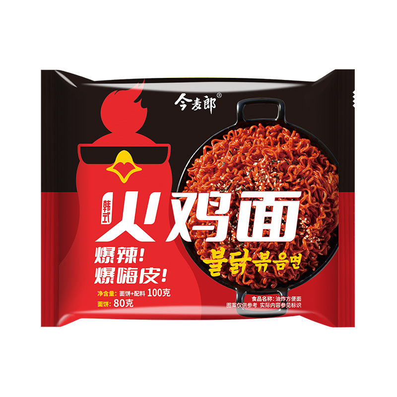 今麦郎韩式火鸡面麻辣味100g*5连包干拌面袋装超辣方便面夜宵速食-图3