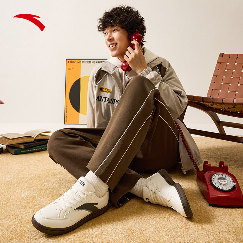 安踏男鞋板鞋2025冬季新品低帮轻便小白鞋舒适休闲耐磨休闲运动鞋,淘宝优惠券,粉丝福利购,淘宝优惠卷