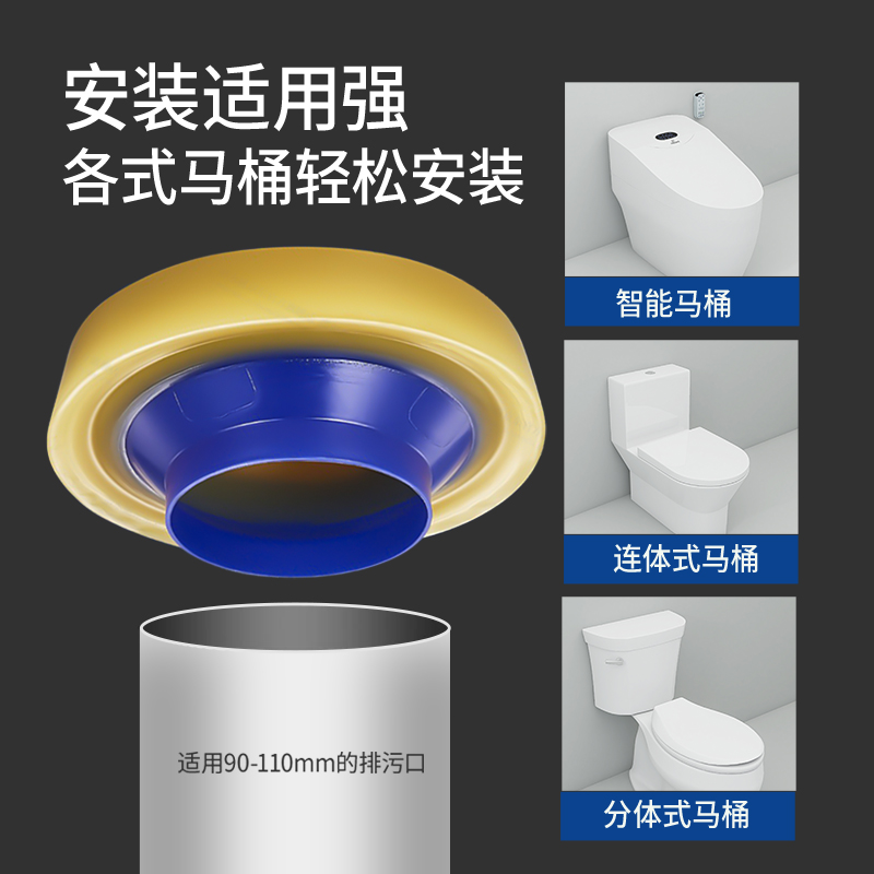 潜水艇马桶密封圈底座防臭法兰胶圈加厚防水通用型下水坐便器配件 - 图2