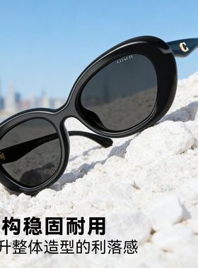 COACH黑色板材墨镜