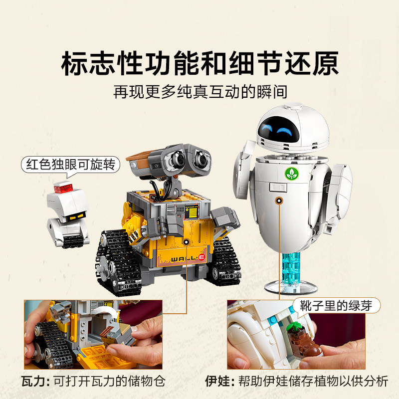 LEGO/乐高Disney Pixar瓦力与伊娃43279积木18+