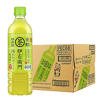 三得利伊右卫门绿茶调味茶饮料600ml*24瓶