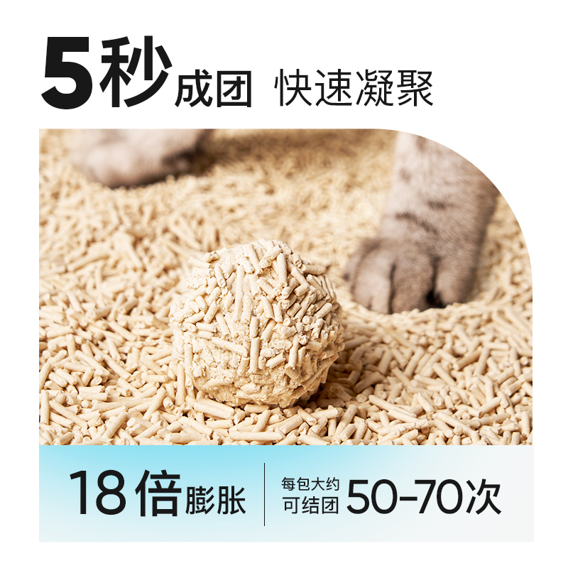 LORDE里兜豆腐猫砂除臭无尘玉米植物猫咪用品猫沙2.6kg可冲厕所-图2