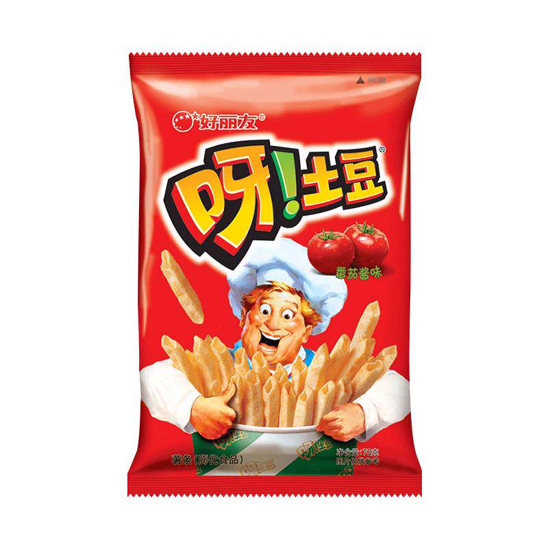 好丽友呀土豆经典番茄味膨化零食70g*2