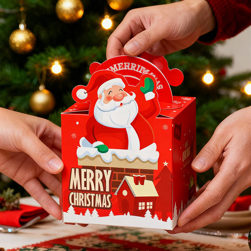 新新精艺圣诞节平安夜苹果盒儿童礼物圣诞装饰包装盒子12个装,淘宝优惠券,粉丝福利购,淘宝优惠卷