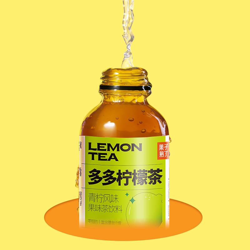 果子熟了多多柠檬茶青柠味330ml*9瓶装整箱0脂肪茶饮料-图1