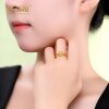 Jinzhifu Small Sugar Cube Gold Ring Women's 2026 New 6D Pure Gold Inlaid Ring Birthday Gift
