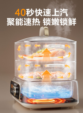 苏泊尔有钛不锈钢电蒸锅智能菜单