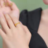 Jin Zhifu three-sided crushed ice gold ring women's 2026 new 5G pure gold crushed ice ice ring