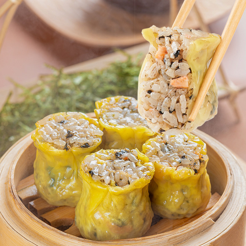 包道纸皮烧麦香菇腊味紫菜糯米烧卖早餐半成品速冻面点早茶6袋