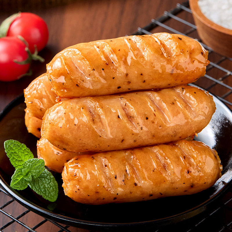 天海藏牛肉爆汁肠500g*8袋黑胡椒烤肠脆皮Q弹空气炸锅早餐肉肠