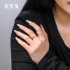 Jinzhifu olive branch solid gold ring adjustable