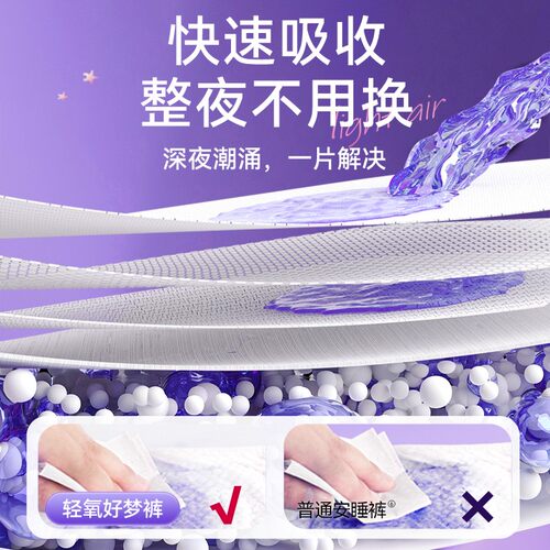 舒莱卫生巾安睡裤M-XL码轻氧好梦裤透气干爽夜安裤抑菌超薄仙女裤 - 图2