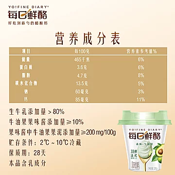 蒙牛每日鲜酪牛油果+原味生牛乳酸奶杯装[20元优惠券]-寻折猪