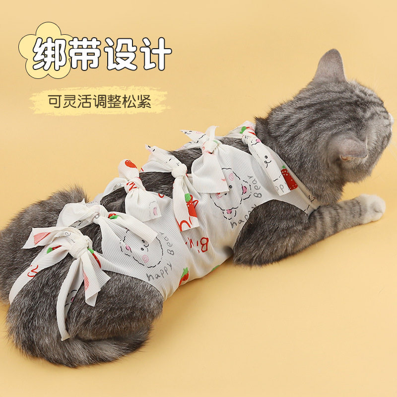 猫咪衣服绝育服母猫手术后用药服断奶生理裤防舔骚扰美容衣服涤纶,淘宝优惠券,粉丝福利购,淘宝优惠卷