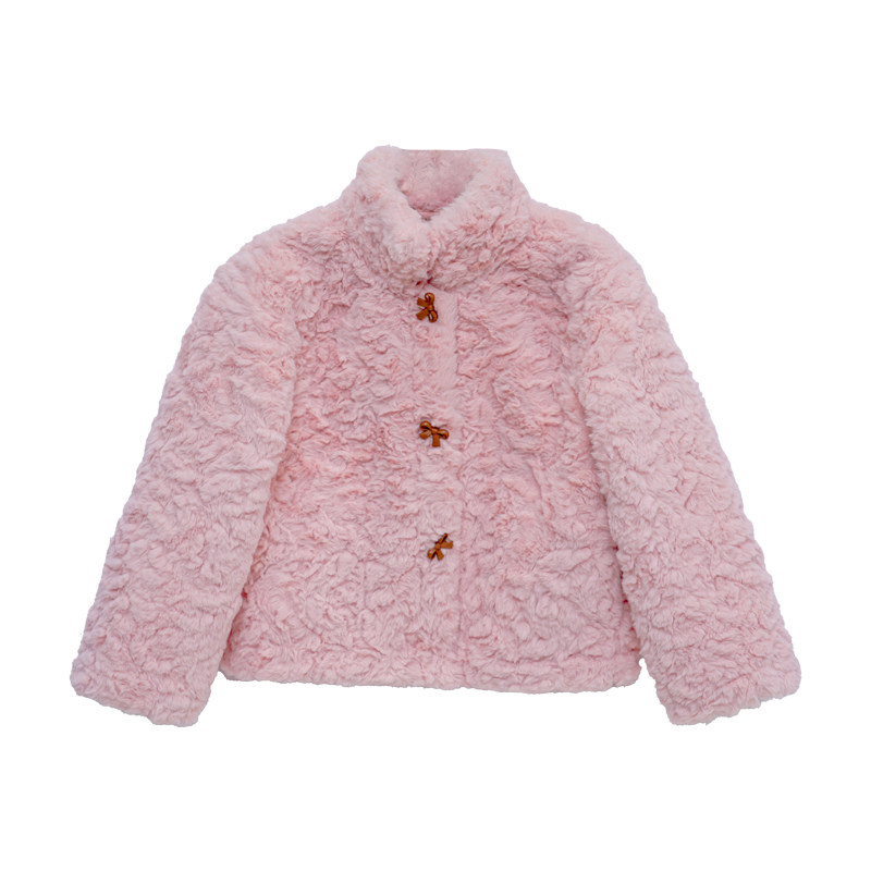 图图小象童装女童毛毛外套2025新款儿童加绒加厚短款洋气冬装上衣,淘宝优惠券,粉丝福利购,淘宝优惠卷