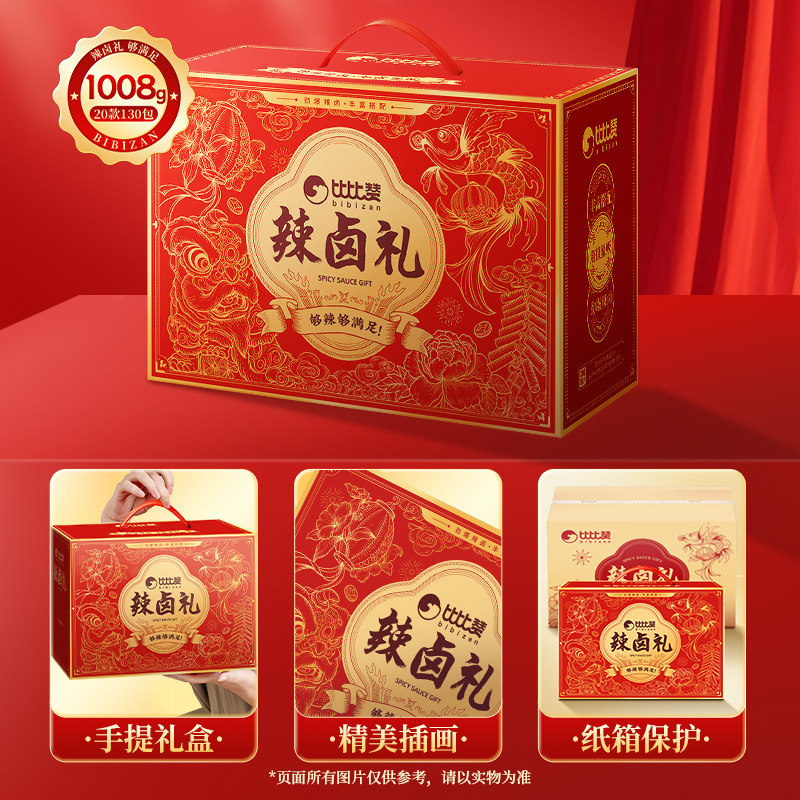 比比赞辣卤零食大包礼盒整箱辣条鸭肉鸭货卤味解馋小吃休闲小食品