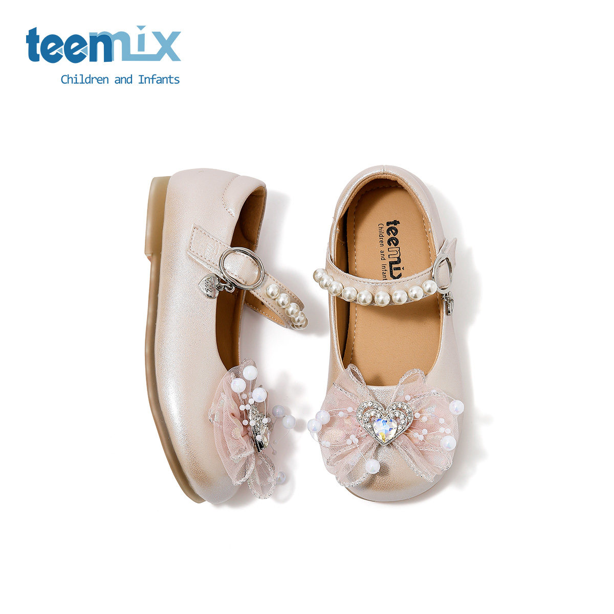 天美意儿童鞋2025年秋冬季新款玛丽珍女宝鞋中大童珍珠公主鞋平底,淘宝优惠券,粉丝福利购,淘宝优惠卷