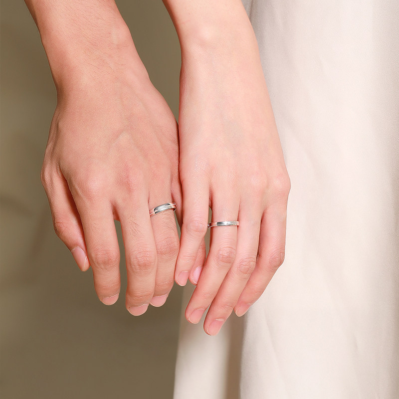 Mengjinyuan couple plain ring live ring