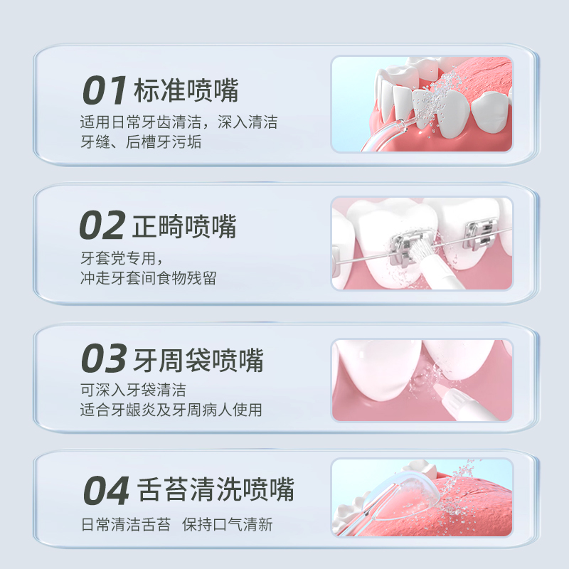 倍想水牙线便携式冲牙器家用胶囊式洗牙器正畸专用牙齿缝深度清洁 - 图3