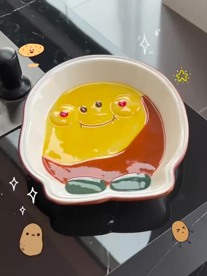 佩尔森可爱卡通陶瓷饭碗家用高颜值酸奶碗早餐碗家用餐具盘子碗