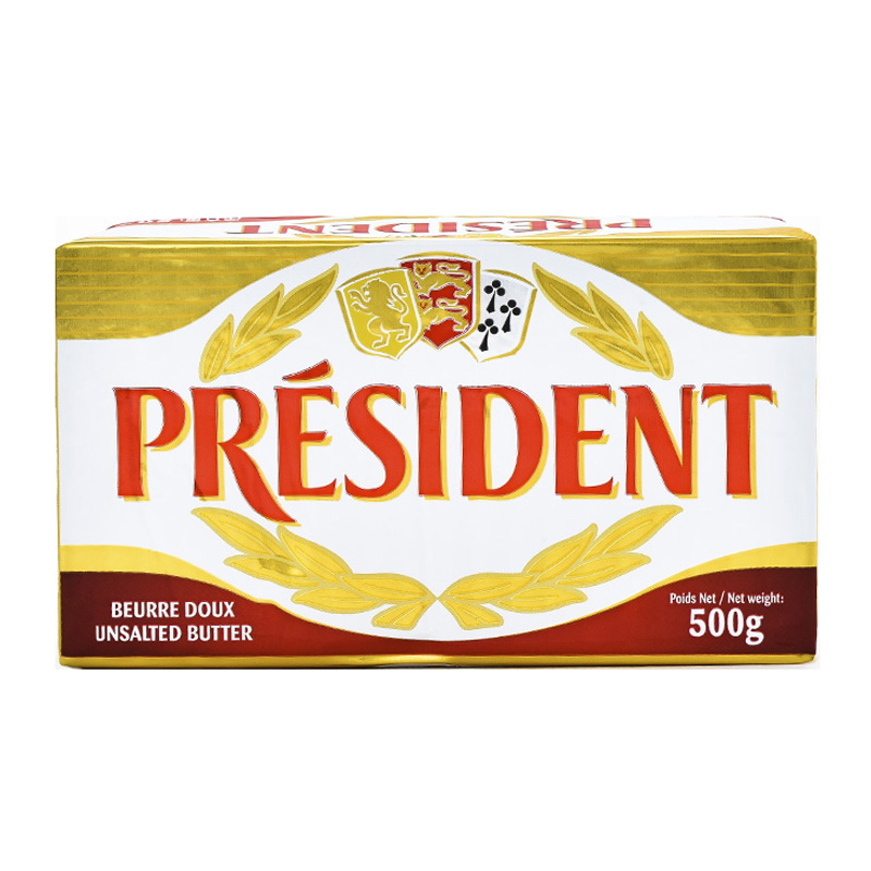 总统（President）法国进口乳酸发酵动物黄油淡味500g*2烘焙原料 - 图0