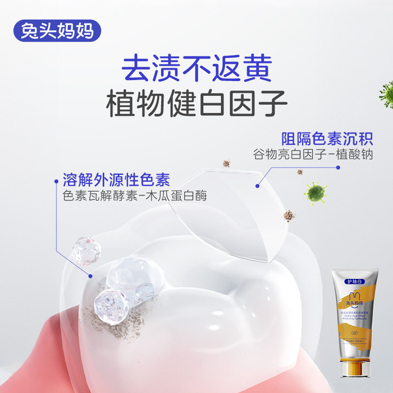 兔头妈妈双效牙膏健白清新特护双效奥拉氟防蛀换牙期3-6-12岁含氟,淘宝优惠券,粉丝福利购,淘宝优惠卷