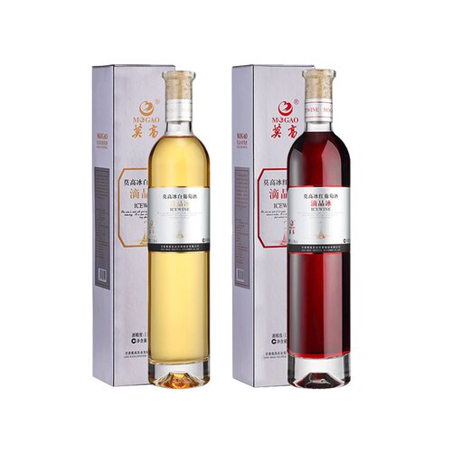 莫高冰酒葡萄酒滴晶冰红冰白甜果酒微醺晚安酒500ml*2支 - 图0