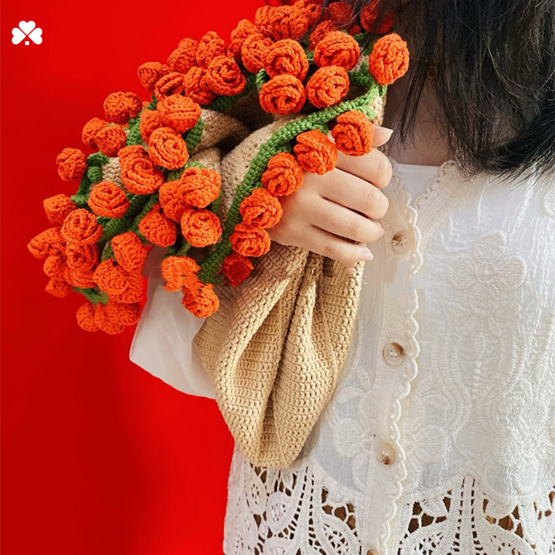 宅小仙纯手工网红玫瑰花花束毯子送女友渐变毛毯毛线钩织针织编织,淘宝优惠券,粉丝福利购,淘宝优惠卷