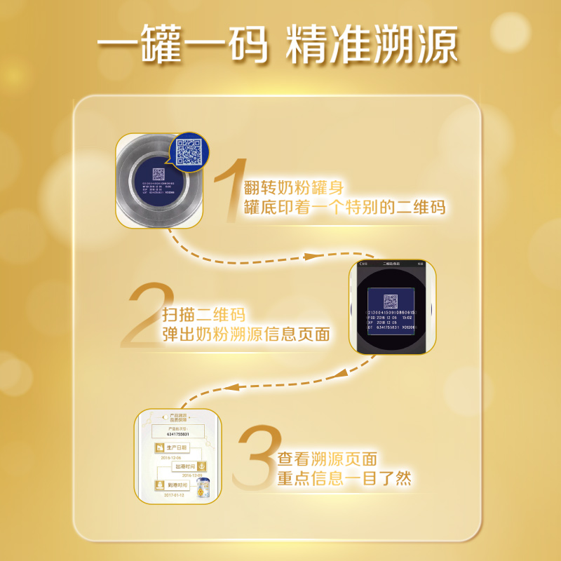 惠氏启赋蓝钻2段婴幼儿奶粉810g*6罐