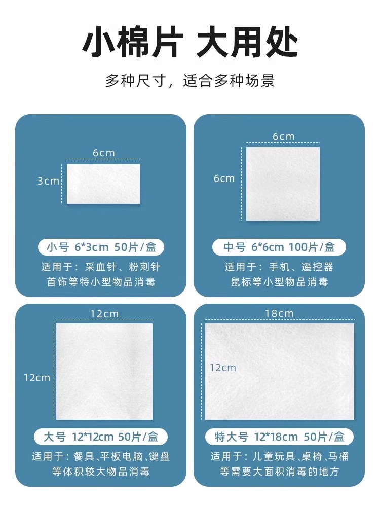 海氏海诺医用酒精消毒棉片一次性消毒棉片湿巾大尺寸超便捷100片 - 图2