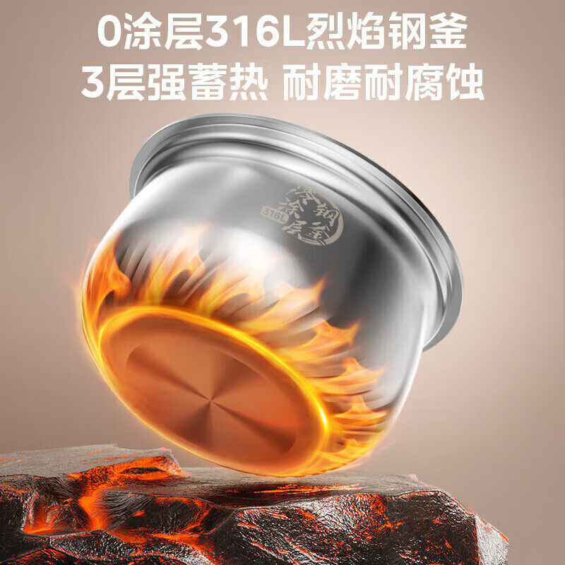 美的0氟0涂层电压力锅家用电高压锅电饭煲新款