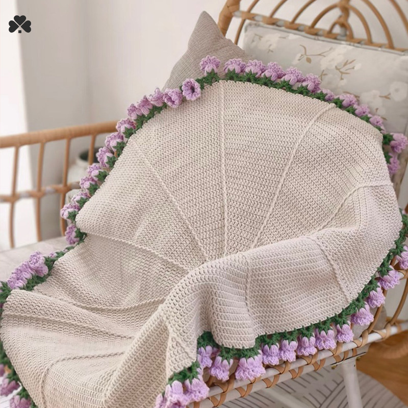 宅小仙纯手工网红玫瑰花花束毯子送女友渐变毛毯毛线钩织针织编织,淘宝优惠券,粉丝福利购,淘宝优惠卷