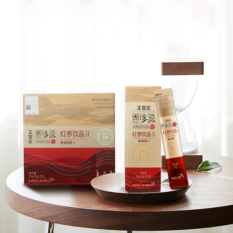 天猫超市正官庄韩国红参高丽参浓缩液人参10g*60条饮品长白山恩珍源参蜜2
