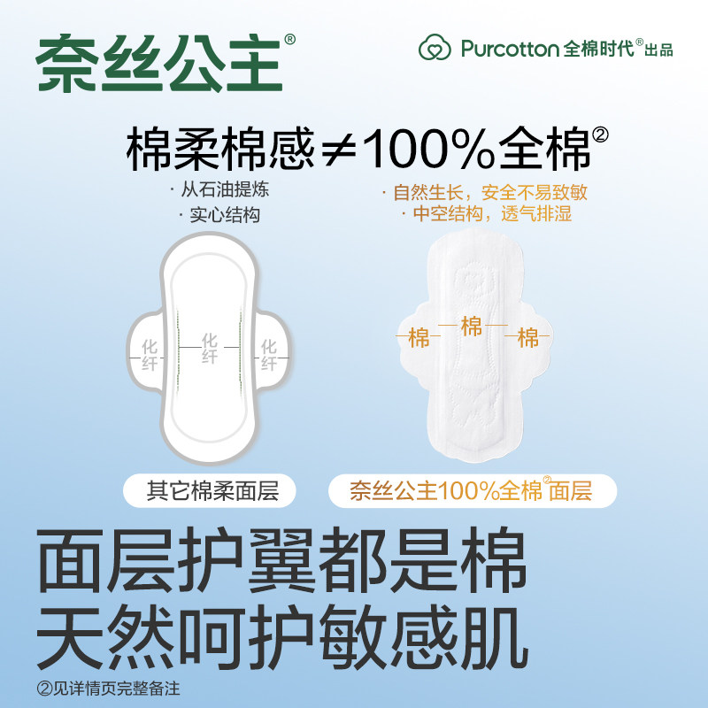 全棉时代奈丝公主医护级卫生巾纯棉日用抑菌姨妈巾290mm32片,淘宝优惠券,粉丝福利购,淘宝优惠卷
