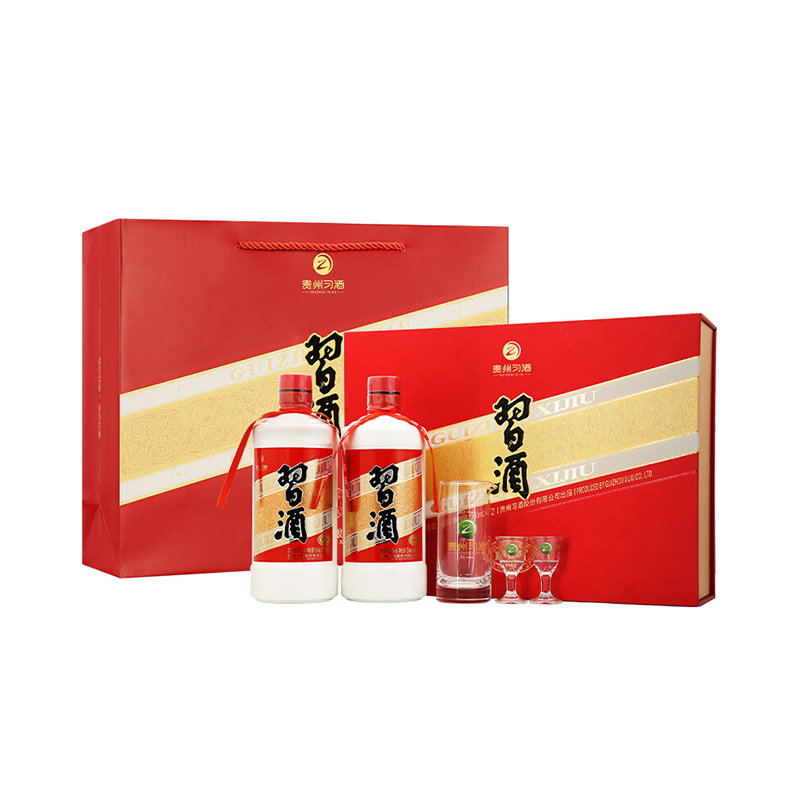 贵州习酒圆习酒53度酱香型白酒礼盒装500ml×2红色 121.79元 - 86线报