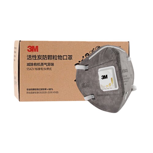 3M活性炭9542V口罩防汽车尾气飞沫异味花粉四层过滤舒适安全防护 - 图0