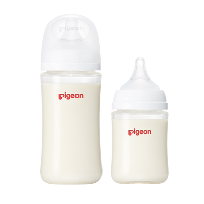 Pigeon贝亲婴儿宽口径玻璃奶瓶套装160ml+240ml新生儿自然实感