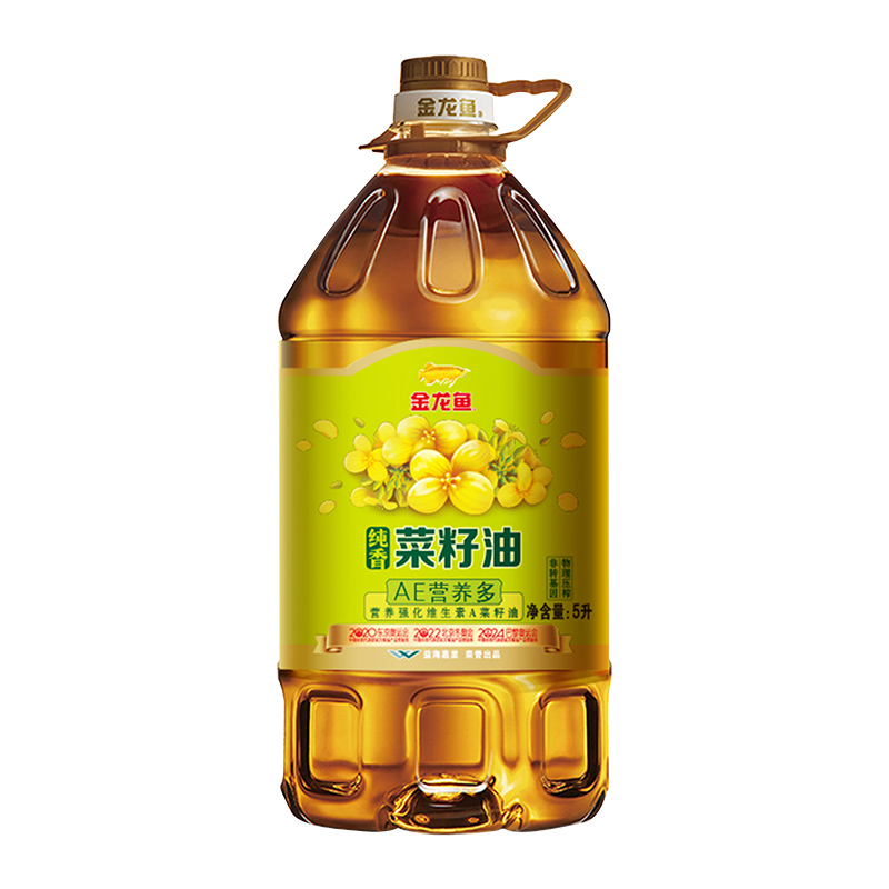 金龙鱼AE纯香菜籽油菜油5L/桶非转基因压榨滴滴香浓食用油纯正 - 图0