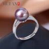 Mufan 10-11mm round pink and purple pearl ring