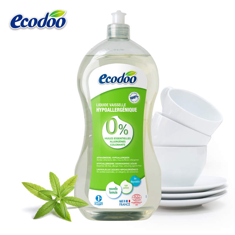 Ecodoo逸乐舒法国进口有机洗碗液低泡家用洗洁精1L无香去油污家用 - 图0