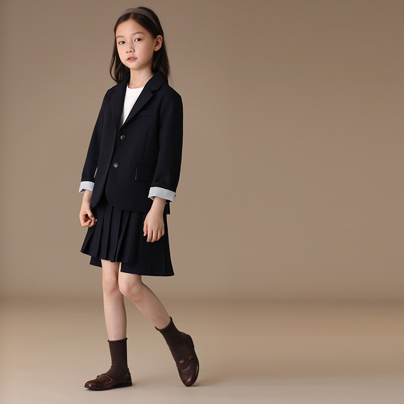 哈齿童装春秋藏青色西装男童女童上衣学院风儿童正装西服外套大童,淘宝优惠券,粉丝福利购,淘宝优惠卷