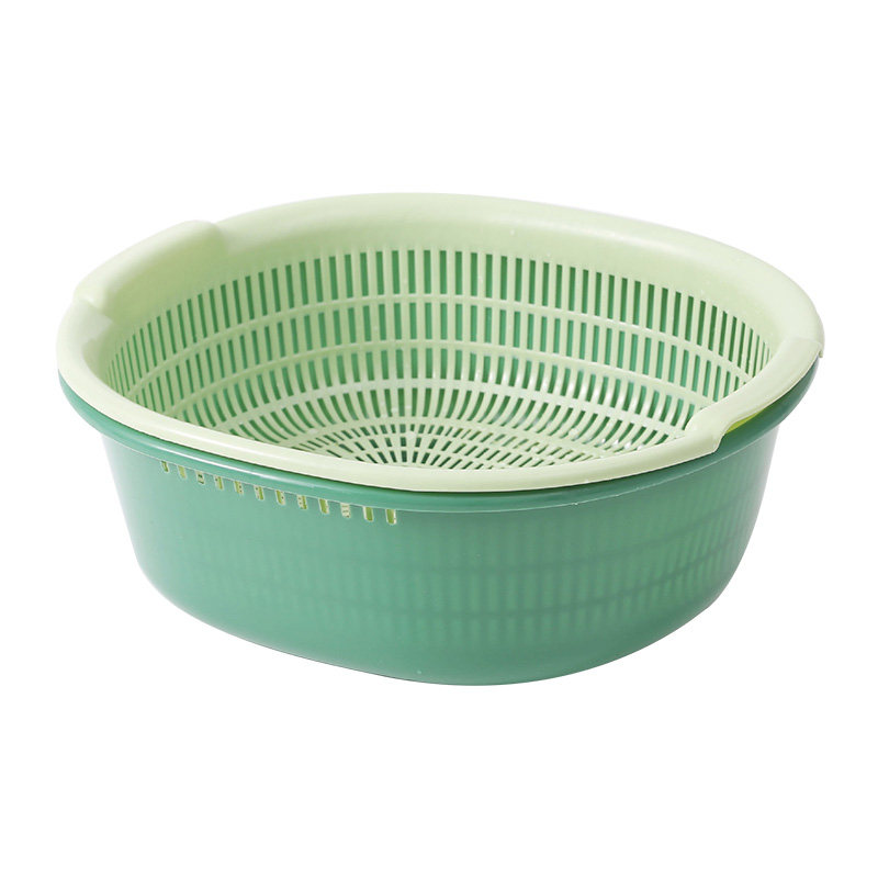 千屿双层镂空沥水篮淘米筛果蔬篮厨房洗菜盆水果篮客厅收纳篮,淘宝优惠券,粉丝福利购,淘宝优惠卷