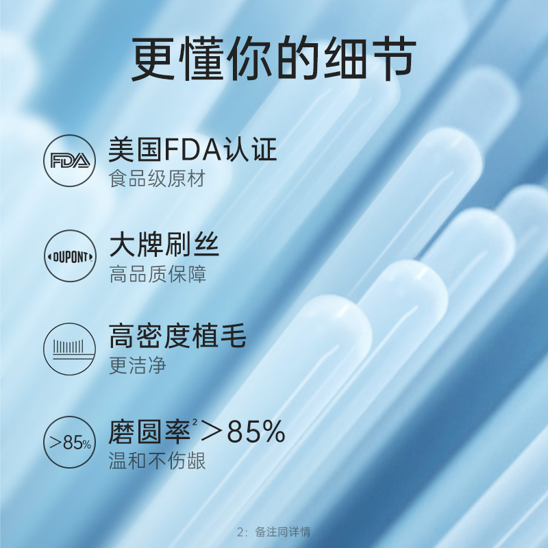 笑容加usmile电动牙刷头成人清洁呵护款褪色软毛替换刷头2支装 - 图2