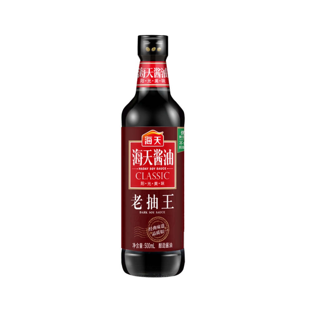 海天老抽王500ml/瓶炒菜红烧肉卤味烧烤火锅上色入味调料家用瓶装 - 图0