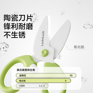 乐扣乐扣辅食剪刀宝宝专用陶瓷儿童辅食剪外带便携可剪肉食物剪子